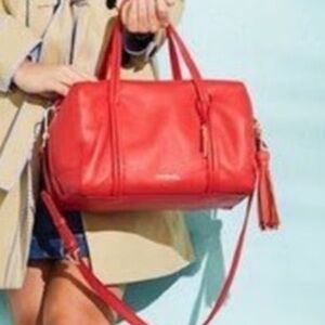 Vera Bradley Vibrant Red Mallory Satchel NWOT